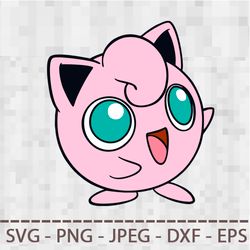Jigglypuff pokemon SVG PNG JPEG Digital Cut Vector Files for Silhouette Studio Cricut Design