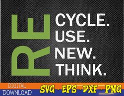 Recycle Reuse Renew Rethink Earth Day Environmental ON BACK Svg, Eps, Png, Dxf, Digital Download