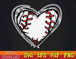 Mother's Day Distressed Heart Baseball Heart Mom Mama Svg, Eps, Png, Dxf, Digital Download