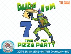 Mademark x Teenage Mutant Ninja Turtles - Dude I am 7 Years Old Leo Pizza Birthday Party T-Shirt.png