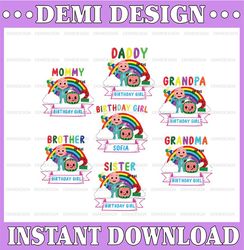 Personalized Coco melon birthday Png, Customized Cocomelon Birthday Png, Custom Personalize Birthday Family matching , C