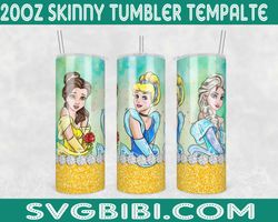 Disney Three Princess Tumbler Wrap, 20oz Tumbler Wrap Sublimation, Disney Three Princess Png, Disney Princess Tumbler