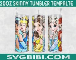 Disney Five Princess Tumbler Wrap, 20oz Tumbler Wrap Sublimation, Disney Five Princess Png, Disney Princess Tumbler Wrap