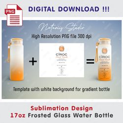 Inspired Ciroc French Vanilla Template - Seamless Sublimation Pattern - 17oz FROSTED BOTTLE - Full Wrap