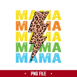 Mama Lightning Leopart Sublimation Png, Mama Png, Mom Png, Mother's Day Png Digital File