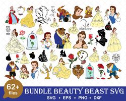 Beauty and Beast Bundle SVG, Belle PNG Clipart Bundle, Beauty and the Beast SVG, Instant Digital Download
