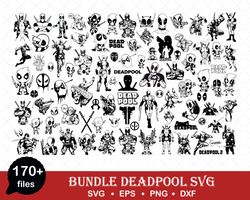Deadpool Svg Bundle, Deadpool Png, Deadpool Cricut,Silhouette Clipart Digital Vector Cut File
