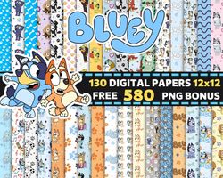 Bluey Digital paper Svg Bundle
