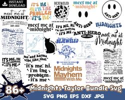 Taylor Midnights bundle PNG, Mega Bundle Taylor Midnights PNG, for Cricut, Silhouette, digital, file cut, Flash Download
