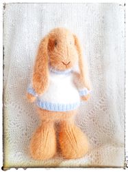 Fluffy bunny toy Plush angora rabbit Gift for bunny lovers Bunny boy Rabbit boy