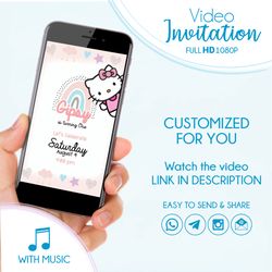 Animated Hello Kitty Video Invitation for Kids Birthday Party