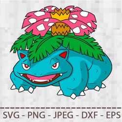 Venusaur pokemon SVG PNG JPEG Digital Cut Vector Files for Silhouette Studio Cricut Design