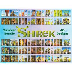 40 Shrek Tumbler Bundle, Cartoon 20oz Skinny Straight&Tapered Designs, Cartoon Tumbler design, Shrek Cartoon PNG