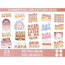 Mother's Day SVG, Mama svg, retro mama svg, mom svg, boho mama svg, groovy svg, mama wavy text svg, mama png, overstimul