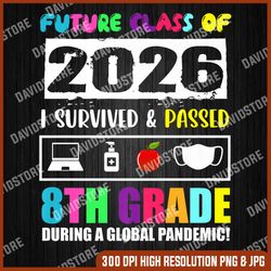 Future Class Of 2026 8th Grade Funny Student Graduation 2022 Last Day Of School PNG Sublimation Design