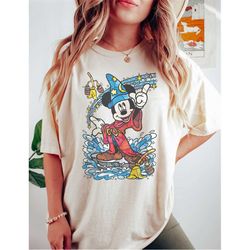 Vintage Walt Disney World Magic Comfort Colors Shirts, Mickey Stained Glass Magic Kingdom Shirt, Disney Family Shirts, D