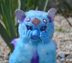 Blue monster. Stuffed toy.