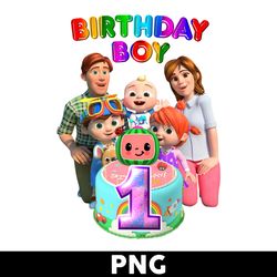 1st Birthday Boy Cocomelon Png, Cocomelon Birthday Boy Png, Cocomelon Fanily Png, Cocomelon Png - Digital File