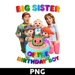Big Sister Of The Birthday Boy Png, Cocomelon Birthday Png, Cocomelon Family Png, Cocomelon Png - Digital File