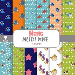 Under the Sea Seamless Pattern, Digital Papers, Scrapbook Papers, Pattern Paper, Background, Wallpaper, Pattern, 12*12in