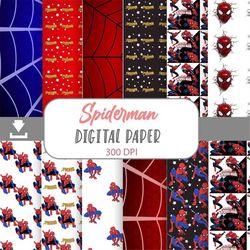 Red and Blue Seamless Pattern, Digital Papers, Scrapbook Papers, Pattern, 12*12inches -300dpi