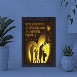 Happy Father's Day 1 Paper Cut Light Box, Shadow Box Template, Paper Cutting Template, Light Box SVG Files, 3D Papercut