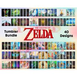 40 Zelda Tumbler Bundle, 20oz Skinny Straight&Tapered Designs, Zelda Sublimation tumbler design, Zelda Tumbler design