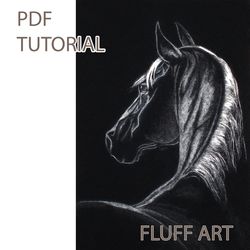 Poplar Fluff  Art, DIY Tutorial, Botanical Art, Horse Painting, Animal Art, Digital Download