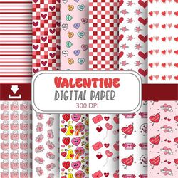 valentine retro seamless pattern,  wallpaper, valentine pattern, 12*12inches -300dpi