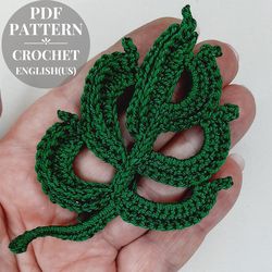 Pattern crochet leaf, crochet leaves applique, crochet pattern, crochet motif, Irish lace crochet, crochet leaf applique