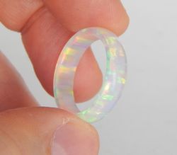 Very beautiful unique opal ring. Transparent opal ring. Solid opal ring.