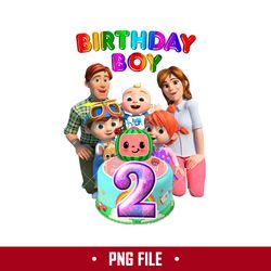 2nd Birthday Boy Cocomelon Png, Cocomelon Birthday Boy Png, Cocomelon Fanily Png, Cocomelon Png Digital File