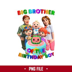 Big Brother Of The Birthday Boy Png, Cocomelon Birthday Png, Cocomelon Family Png Digital File