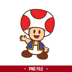 Toad Mario Png, Super Mario Png, Mario Characters Png, Cartoon Png Digital File