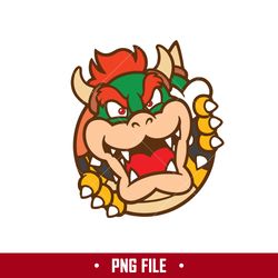 Bowser Head Png, Mario Characters Png, Super Mario Png, Cartoon Png Digital File