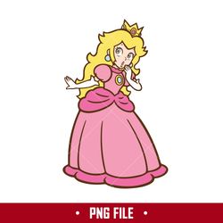 Princess Peach Png, Mario Characters Png, Super Mario Png, Cartoon Png Digital file
