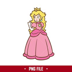 Princess Peach Png, Super Mario Png, Mario Characters Png, Mario Png, Cartoon Png Digital File