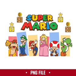 Super Mario Png, Mario And Friend Png, Mario Characters Png, Mario Png Digital File