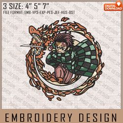 Tanjiro Embroidery Files, Demon Slayer, Anime Inspired Embroidery Design, Machine Embroidery Design