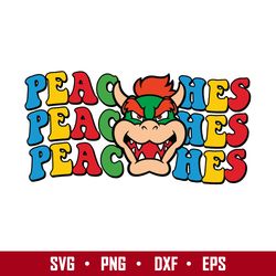 Bowser Peaches Svg, Super Mario Svg, Mario Svg, Cartoon Svg, Png Dxf Eps Digital File