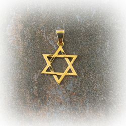 Mogein Dovid bronze necklace pendant,Vintage jewish necklace pendant,Star of David,jewish jewelry,jewish emblem charm