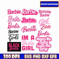 Barbi Icons Bundle Logo Babe Doll Girly Princess Silhouette Head Pink | SVG PNG JPG Clipart Digital Download Sublimation