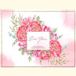 Watercolor Pink Flowers Collection