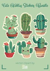 Los cactuses - Printable sticker bundle