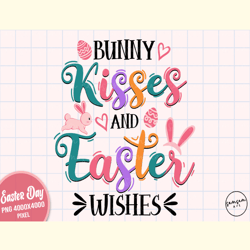 Bunny Kisses and Easter Wishes PNG