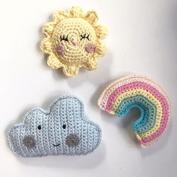 Rainbow Sun Cloud Crochet Pattern Wilma - Amigurumi Instructions in German PDF