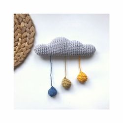 Crochet Pattern Cloud Wilma with Raindrops Amigurumi  Language German PDF