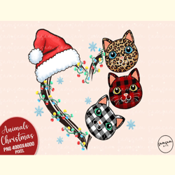 Christmas Heart Cat Sublimation