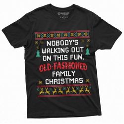 Men's Christmas Funny Tee Shirt Old-fashioned Family Christmas holiday mood classic movie inspired Tee Shirt