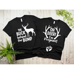 Couple Matching Pregnancy announcement Funny Shirts Maternity new mom dad Christmas Thanksgiving Tees Funny shirts for n